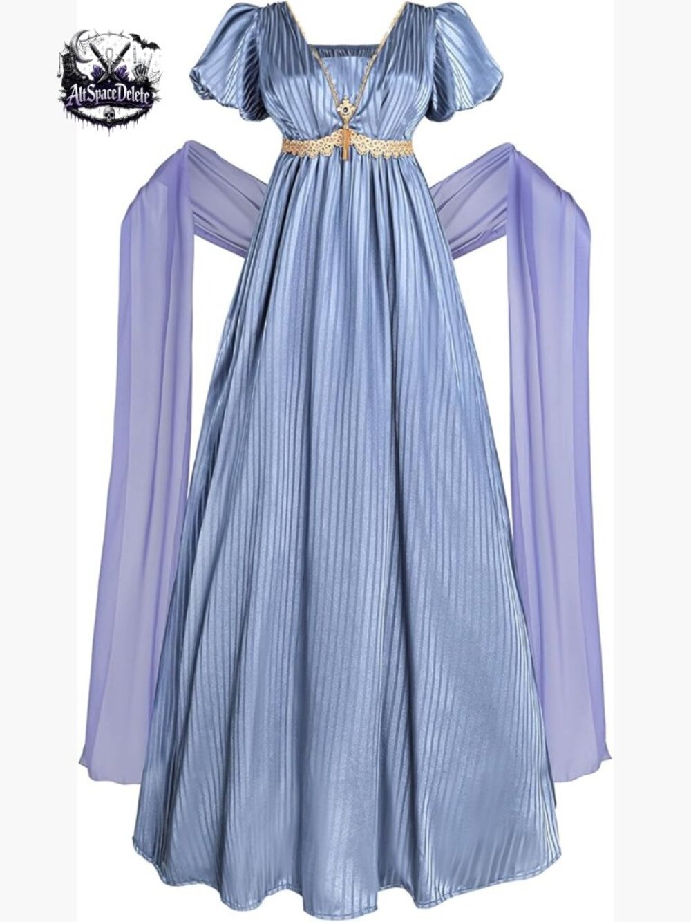 Empire Waist Regency Ball Gown Victorian Dress with Shawl